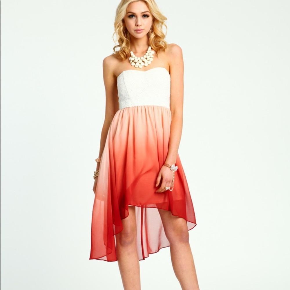 Love culture salmon strapless dress new with tags